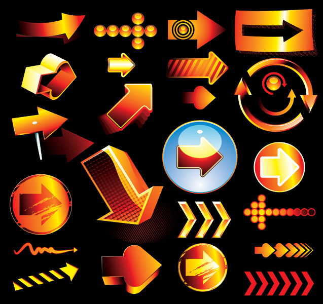 free vector 2 sets of 3d style icon vector